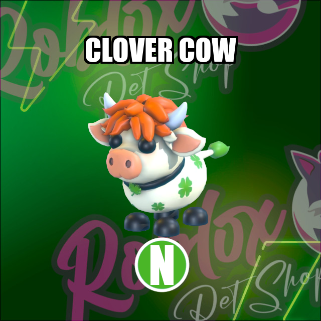 Clover cow NEON Adopt Me