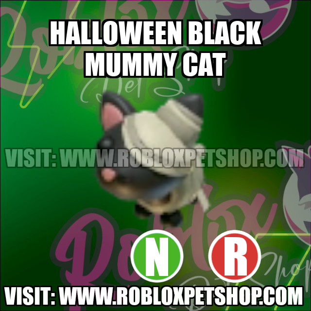 Halloween Black Mummy Cat NEON RIDE Adopt Me