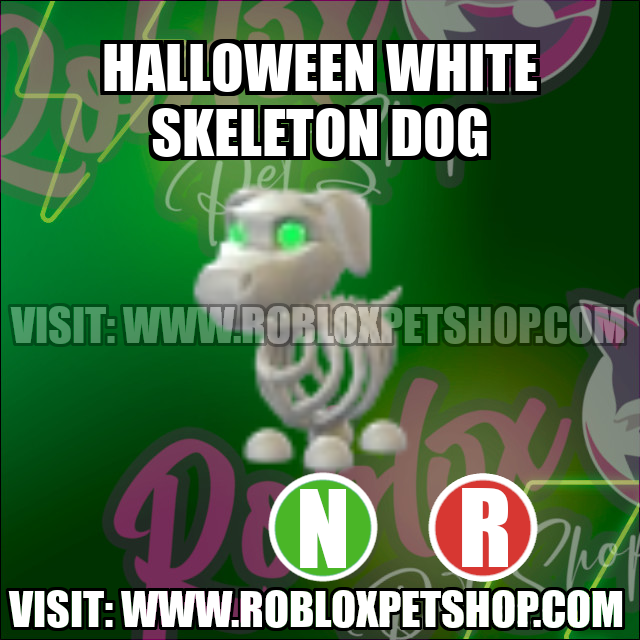 White Skeleton Dog NEON RIDE Adopt Me