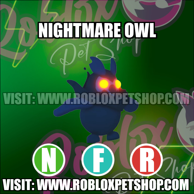 Nightmare Owl NEON FLY RIDE Adopt Me