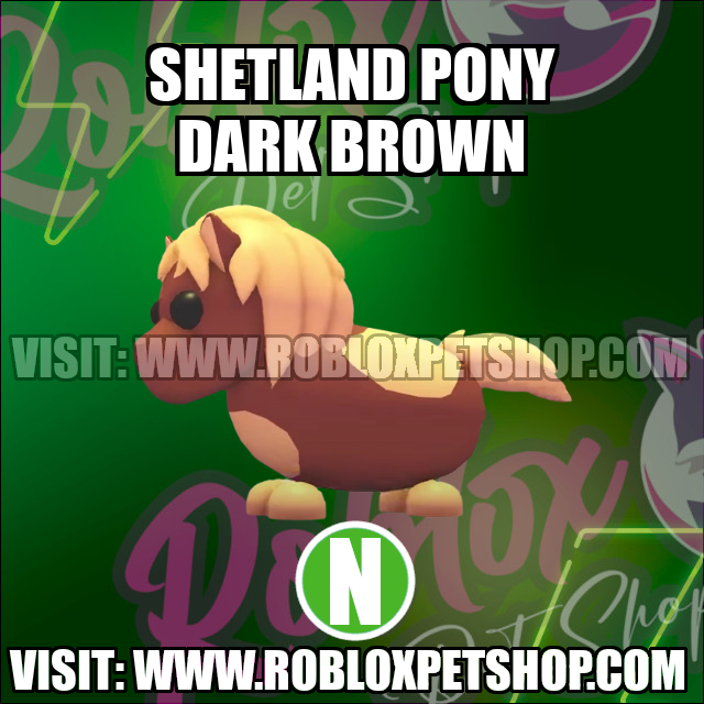 Shetland Pony Dark Brown NEON Adopt Me